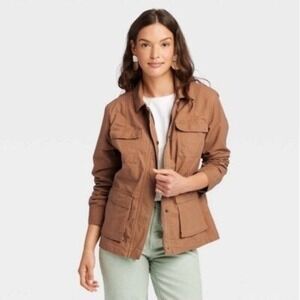 Universal Thread Women's Brown Utility Jacket Lightweight Size L